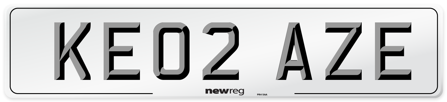 KE02 AZE Number Plate from New Reg
